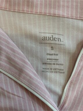 Auden Pink & White Striped Cloud Knit Sleep Top